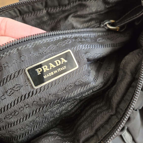 Prada Black Gathered Hand Bag - Picture 6 of 8